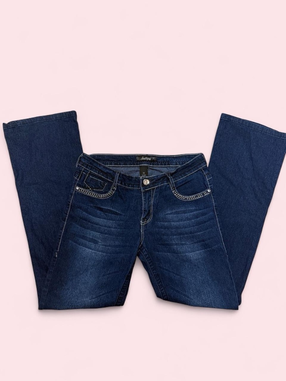 South Pole Dark Blue Boot Cut Jeans with Whiskering